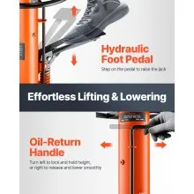 VEVOR Transmission Jack, 600 kg Hydraulic Telescoping Transmission Jack, 81 -170 cm High Lift Floor Jack Stand with Foot Pedal, 360° Swivel Wheel, Hydraulic Transmission Jack Garage/Shop Lift Hoist