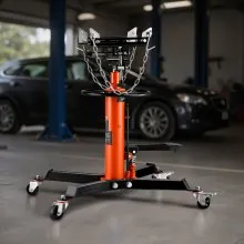 VEVOR Transmission Jack, 600 kg Hydraulic Telescoping Transmission Jack, 81 -170 cm High Lift Floor Jack Stand with Foot Pedal, 360° Swivel Wheel, Hydraulic Transmission Jack Garage/Shop Lift Hoist