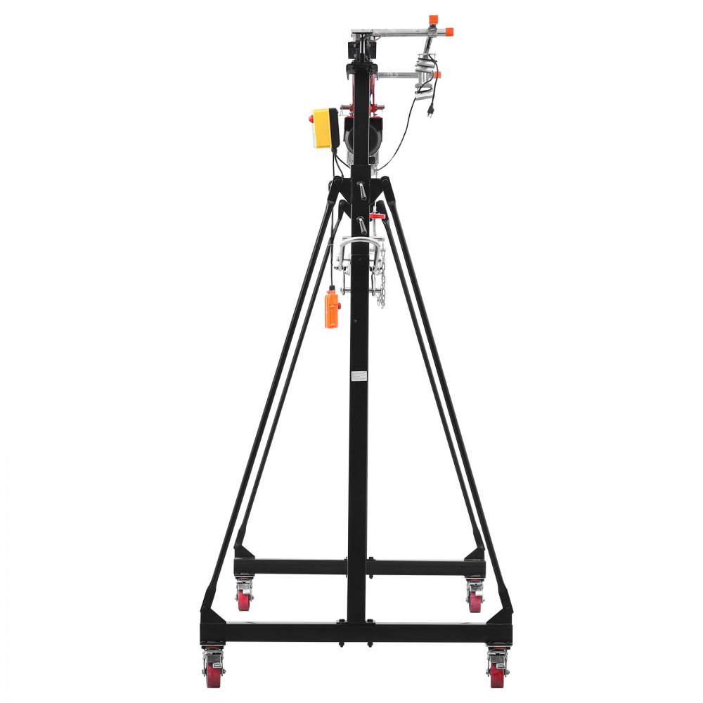 VEVOR Adjustable Gantry Crane, 2200 lbs Capacity, Portable Shop Lift Hoist with 95.7-142.9 in Height Adjustable, Manual Trolley, Electrical Hoist, Sling, Shackles, for Factory Warehouse Auto Repair