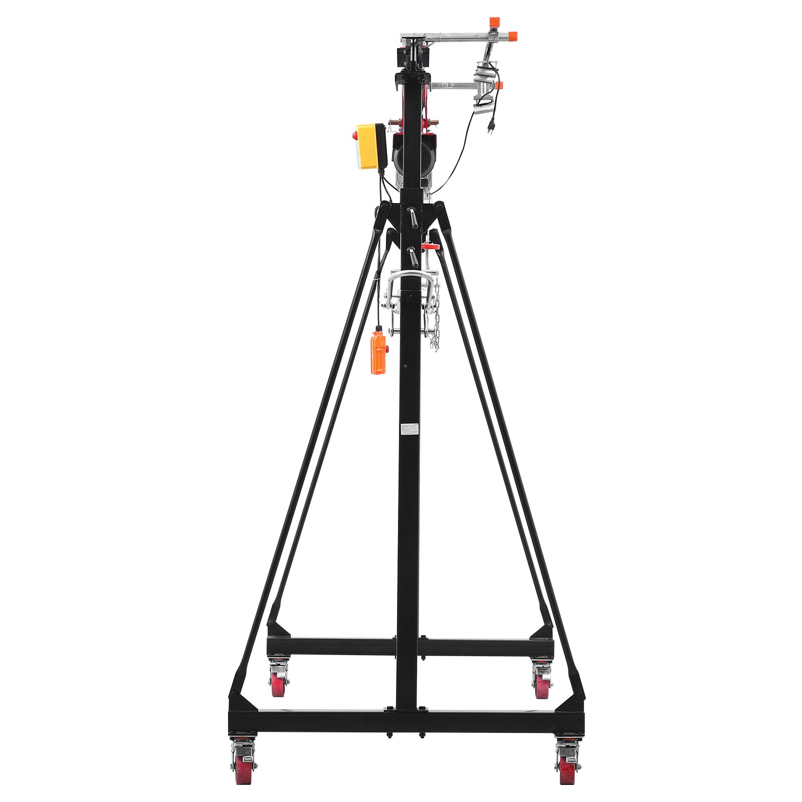 VEVOR Adjustable Gantry Crane, 2200 lbs Capacity, Portable Shop Lift Hoist with 95.7-142.9 in Height Adjustable, Manual Trolley, Electrical Hoist, Sling, Shackles, for Factory Warehouse Auto Repair