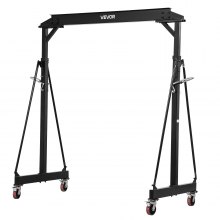 VEVOR Adjustable Gantry Crane, 4400 lbs Capacity, Portable Shop Lift Hoist with 98.8" to 146.1" Height Adjustable, Locking Wheels, Steel Construction, for Factory, Warehouse, Auto Repair, Frame Only