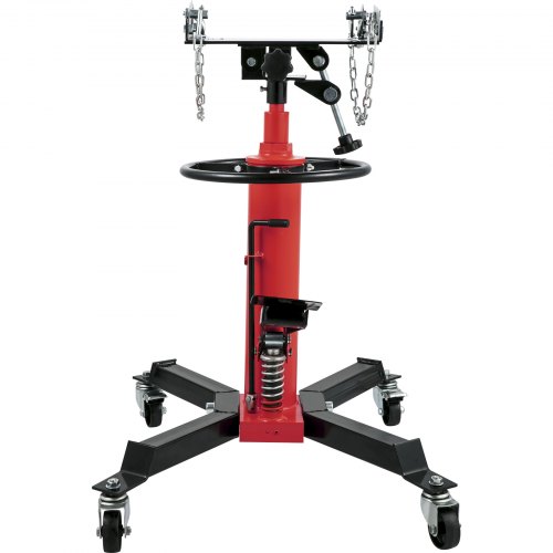 VEVOR Transmission Jack,3/5 Ton/1322 lbs Capacity Hydraulic Telescopic Transmission Jack, 2-Stage Floor Jack Stand with Foot Pedal, 360° Swivel Wheel, Garage/ Shop Lift Hoist, Red