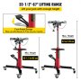 VEVOR Transmission Jack,3/5 Ton/1322 lbs Capacity Hydraulic Telescopic Transmission Jack, 2-Stage Floor Jack Stand with Foot Pedal, 360° Swivel Wheel, Garage/ Shop Lift Hoist, Red