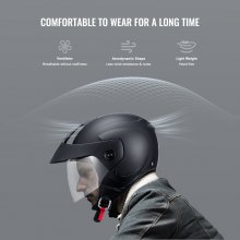 VEVOR 3/4-Face Motorcycle Helmet Motocross Helmet with Bluetooth Communication