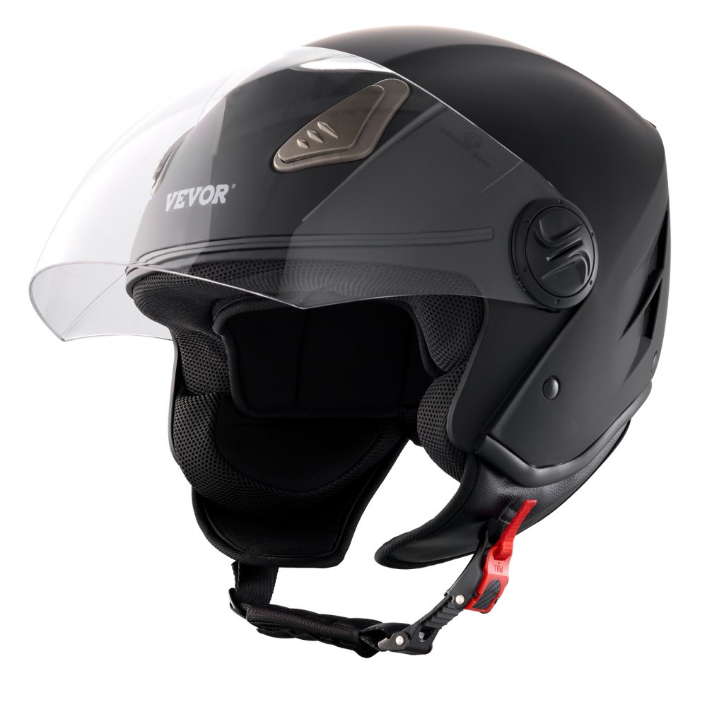 VEVOR Motorcycle Helmet, 3/4-Face, Smart Street ABS & High Density Helmet with Bluetooth Communications & Interchangeable Lens, DOT Approved Comfortable Motocross Helmet, Fit for Youth & Adults