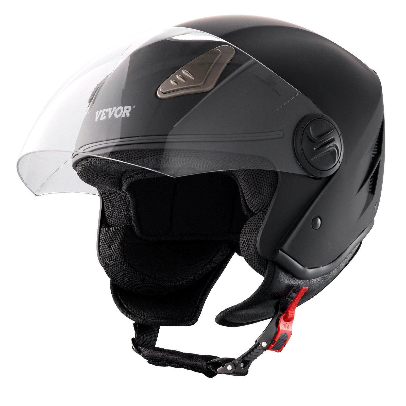 VEVOR Motorcycle Helmet, 3/4-Face, Smart Street ABS & High Density Helmet with Bluetooth Communications & Interchangeable Lens, DOT Approved Comfortable Motocross Helmet, Fit for Youth & Adults