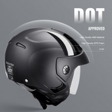 VEVOR 3/4-Face Motorcycle Helmet Motocross Helmet with Bluetooth Slot