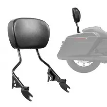 Motorcycle Backrest Sissy Bar for Harley-Davidson Touring Models 2009-2024 16 in