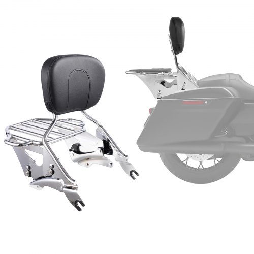 VEVOR Motorcycle Backrest Sissy Bar with Luggage Rack Harley-Davidson Touring