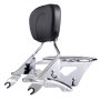 VEVOR Motorcycle Backrest Sissy Bar with Luggage Rack, Compatible with Harley-Davidson Touring Models, Street Glide Road Glide Road King, Detachable Passenger Backrest, for Motorcycles