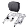 Motorcycle Backrest Sissy Bar with Luggage Rack, Compatible with Harley-Davidson Touring Models, Street Glide, Road Glide, and Road King, Detachable Passenger Backrest for Motorcycles