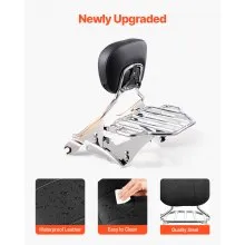 Motorcycle Backrest Sissy Bar with Luggage Rack for Harley Touring 2009-2024