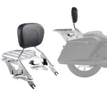 Motorcycle Backrest Sissy Bar with Luggage Rack for Harley Touring 2009-2024