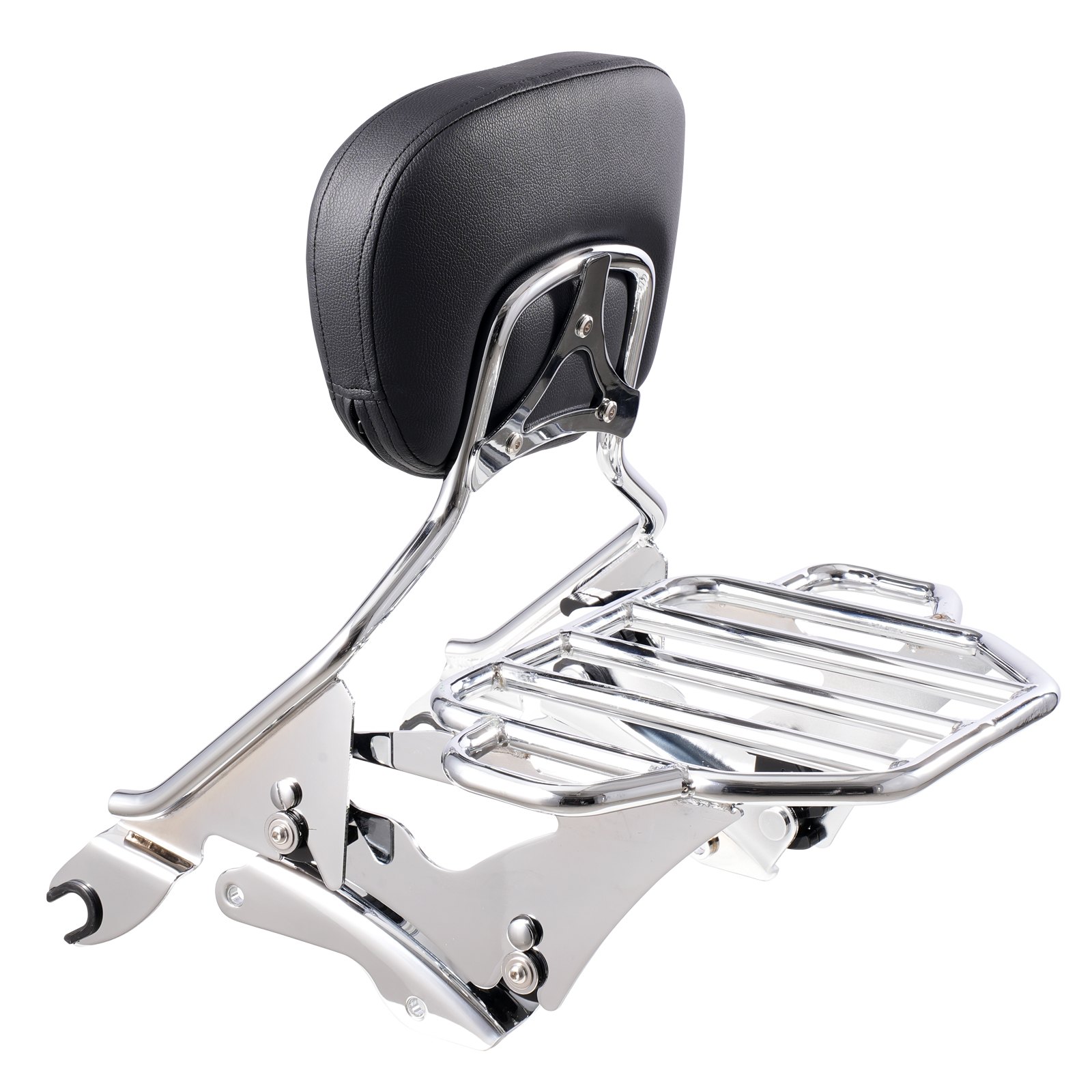 Motorcycle Backrest Sissy Bar with Luggage Rack, Compatible with Harley-Davidson Touring Models, Street Glide, Road Glide, and Road King, Detachable Passenger Backrest for Motorcycles