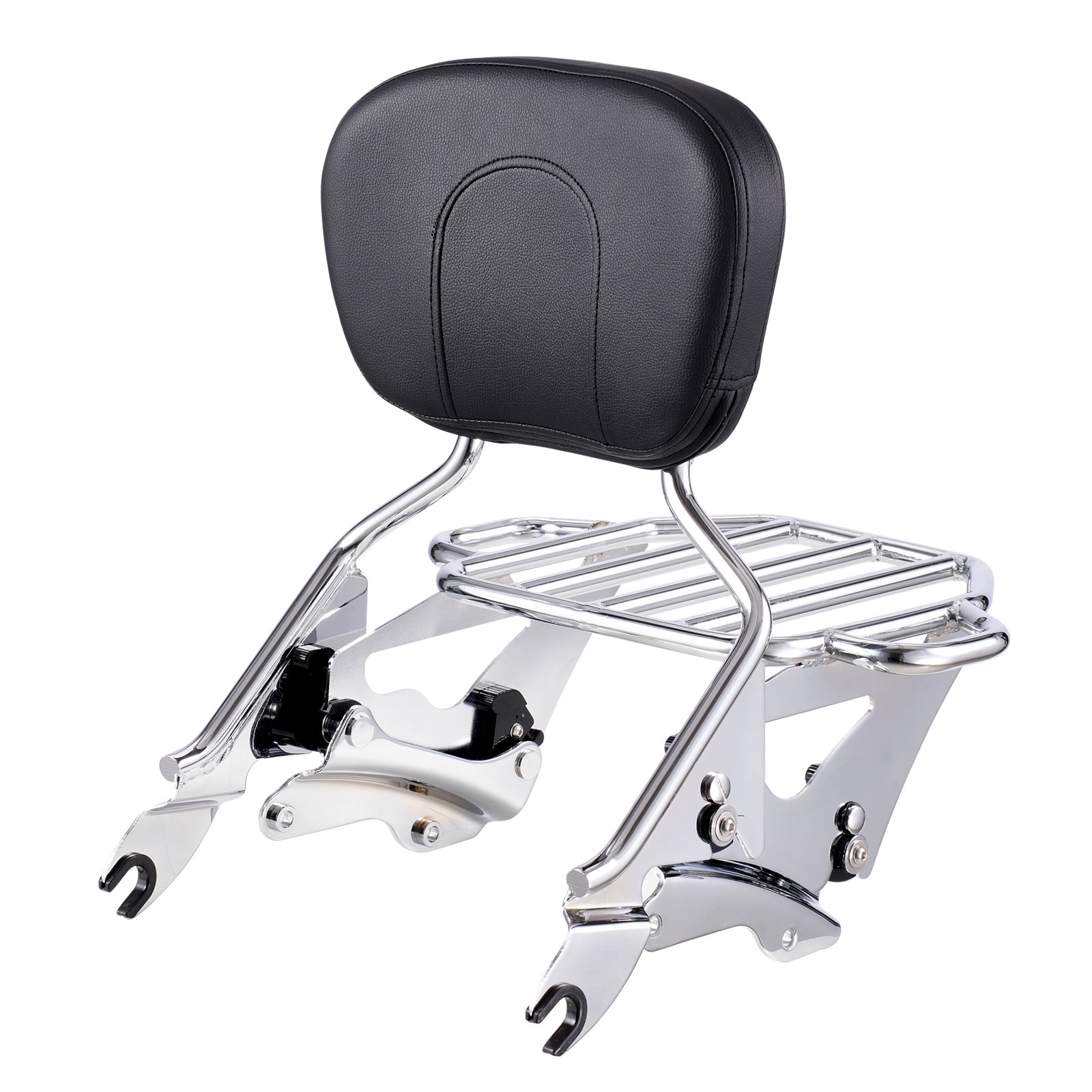 Motorcycle Backrest Sissy Bar with Luggage Rack, Compatible with Harley-Davidson Touring Models, Street Glide, Road Glide, and Road King, Detachable Passenger Backrest for Motorcycles