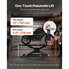 Motorcycle Jack Lift 1500lb Pneumatic Motorcycle Hoist Stand Removable Workbench