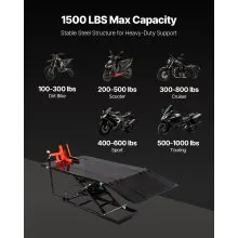 Motorcycle Jack Lift 1500lb Pneumatic Motorcycle Hoist Stand Removable Workbench