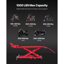 1000lbs Hydraulic Motorcycle Jack Lift Hoist Stand Dirt Street Bike ATV 2-Caster