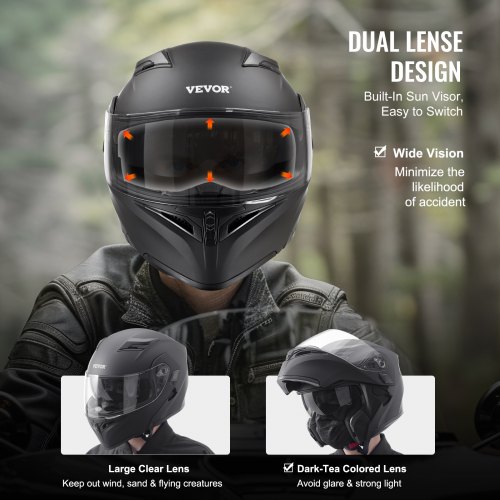 VEVOR Motorcycle Helmet, Unmasked, Smart Street ABS High Density