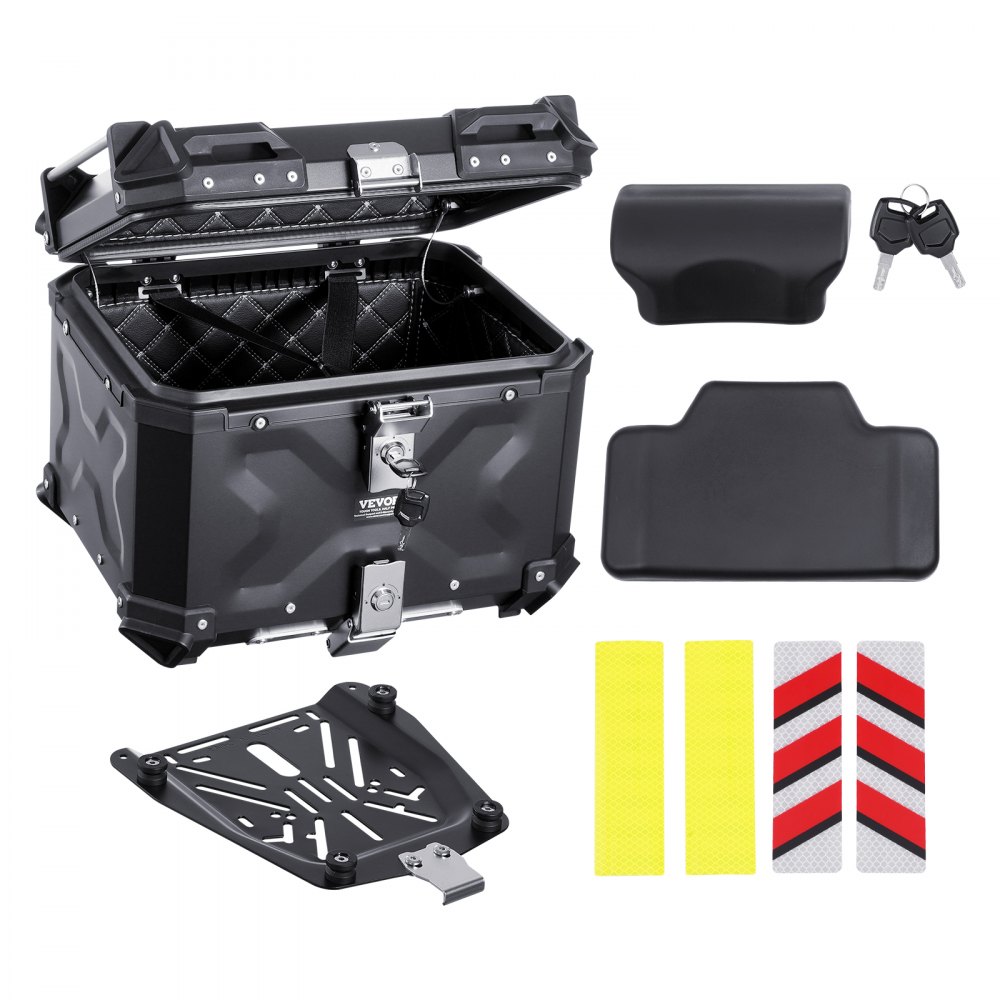 45L Motorcycle Top Case Universal Motorbike Tail Box with Leather Lining