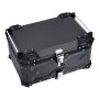 VEVOR Motorcycle Top Case, Universal Aluminum Alloy Motorbike Tail Box with Leather Lining, 65L Waterproof Detachable Motorcycle Top Box with Lock & Back Cushion, Fit for 99% of Motorcycle Frames