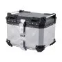 VEVOR Motorcycle Top Case, Universal Aluminum Alloy Motorbike Tail Box with Leather Lining, 45L Waterproof Detachable Motorcycle Top Box with Lock & Back Cushion, Fit for 99% of Motorcycle Frames