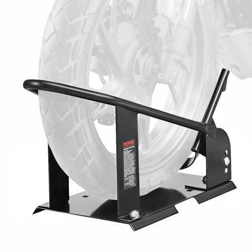 VEVOR Motorcycle Wheel Chock, 1800 lbs Capacity Wheel Cradle Holder, Heavy-duty Steel Motorcycle Front Wheel Stand with 3 Adjustable Holes, For 15"-21" Off-Road Motorcycles, Standard Motorcycles