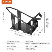 VEVOR Motorcycle Wheel Chock, 1800 lbs Capacity Wheel Cradle Holder, Heavy-duty Steel Motorcycle Front Wheel Stand with 3 Adjustable Holes, For 15"-21" Off-Road Motorcycles, Standard Motorcycles