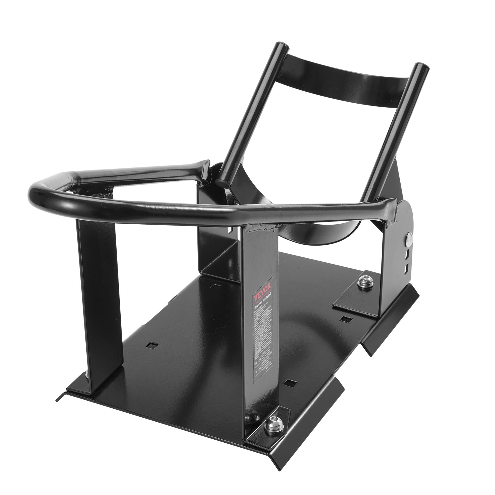 VEVOR Motorcycle Wheel Chock, 1800 lbs Capacity Wheel Cradle Holder, Heavy-duty Steel Motorcycle Front Wheel Stand with 3 Adjustable Holes, For 15"-21" Off-Road Motorcycles, Standard Motorcycles