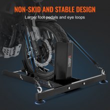 VEVOR Motorcycle Wheel Chock Upright, 816.5 kg Capacity, Heavy-duty Steel Motorcycle Front Wheel Stand with 6 Adjustable Holes, For 381-558.8 mm Off-Road Motorcycles, Standard Motorcycles