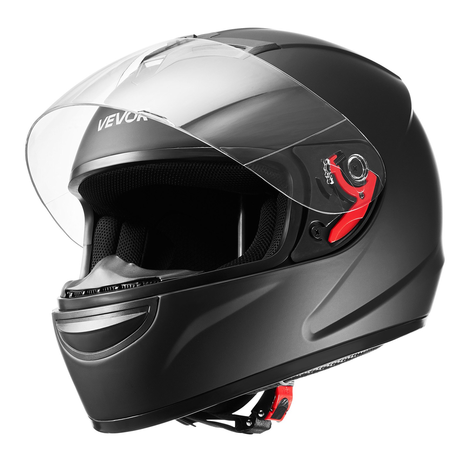 VEVOR Motorcycle Helmet, Full Face, Adult Motocross Dirt Bike Helmet with Tinted and Clear Dual Visor, Motorbike Racing Street with Detachable Liner for Men & Women, DOT Approved, (Matte Black, M)