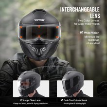 VEVOR Full Face Motorcycle Helmet Motocross Helmet with Bluetooth Communication