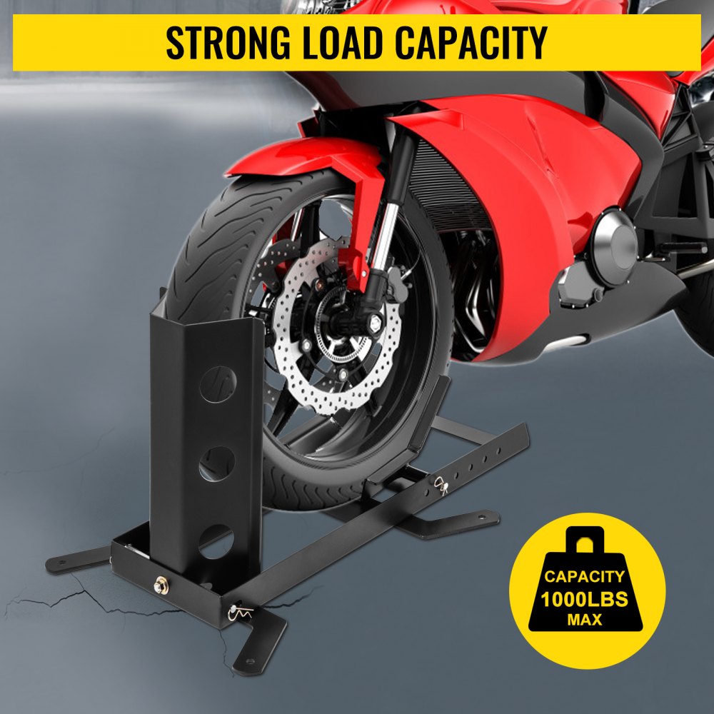 VEVOR 14" -21" Adjustable Motorcycle Wheel Chock 1000 lbs TiresUpright Stand