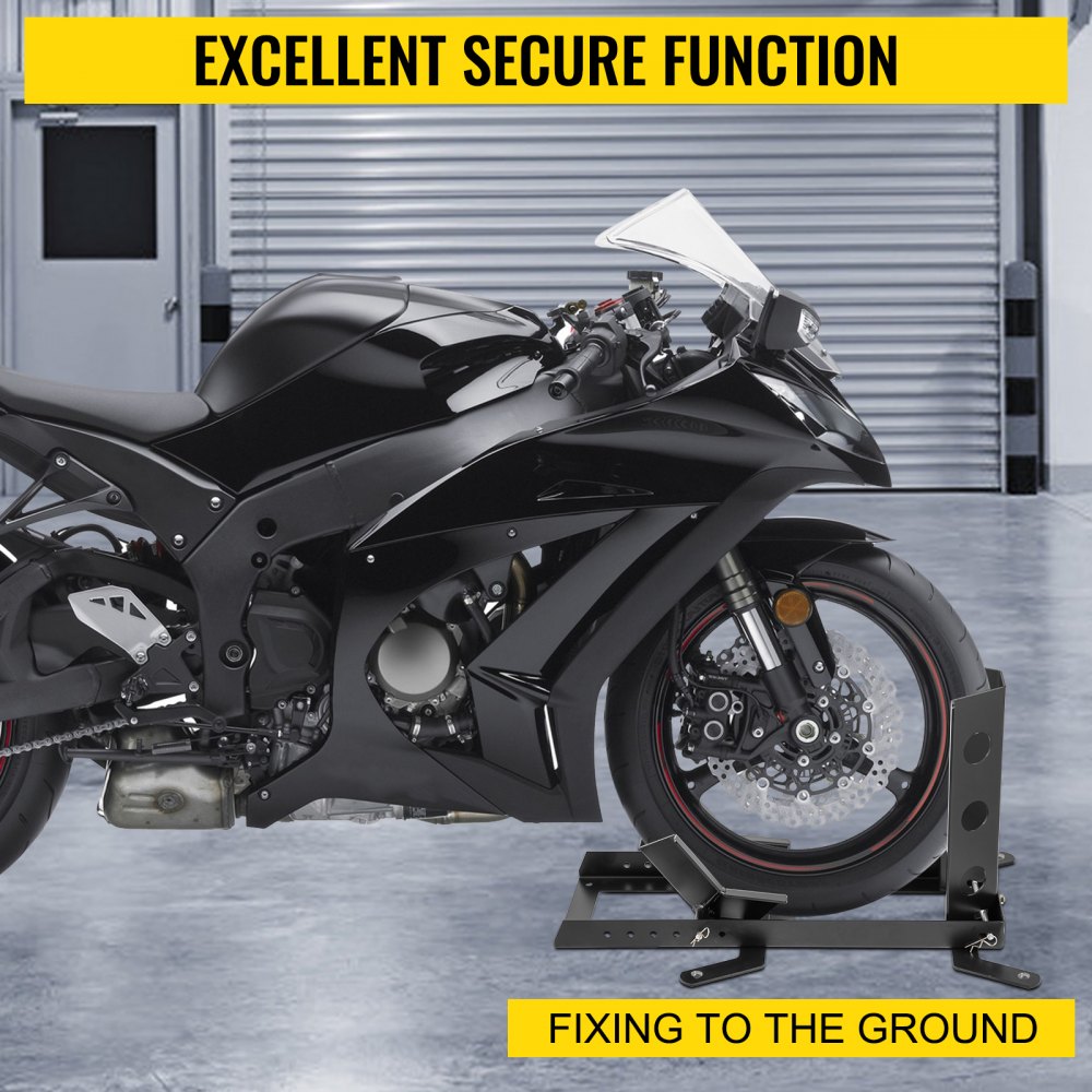 VEVOR 14" -21" Adjustable Motorcycle Wheel Chock 1000 lbs TiresUpright Stand