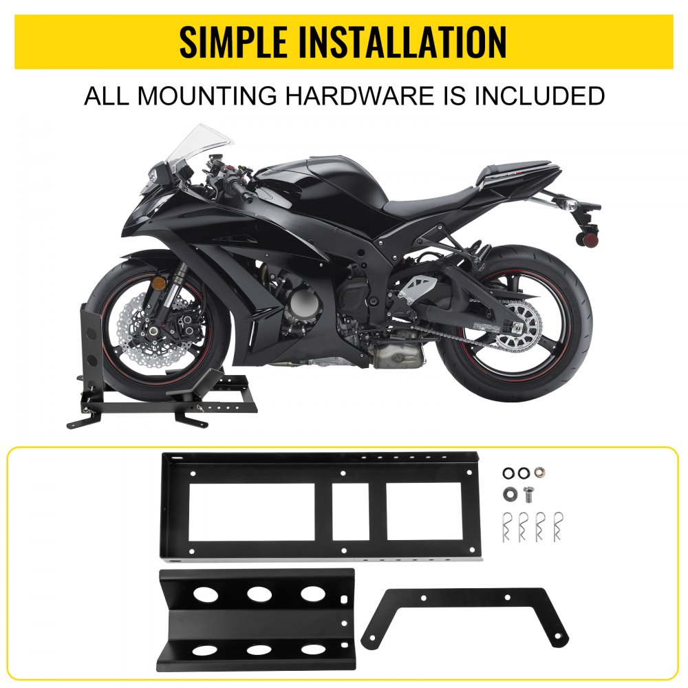 VEVOR 14" -21" Adjustable Motorcycle Wheel Chock 1000 lbs TiresUpright Stand