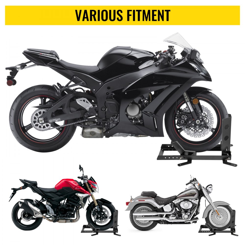 VEVOR 14" -21" Adjustable Motorcycle Wheel Chock 1000 lbs TiresUpright Stand