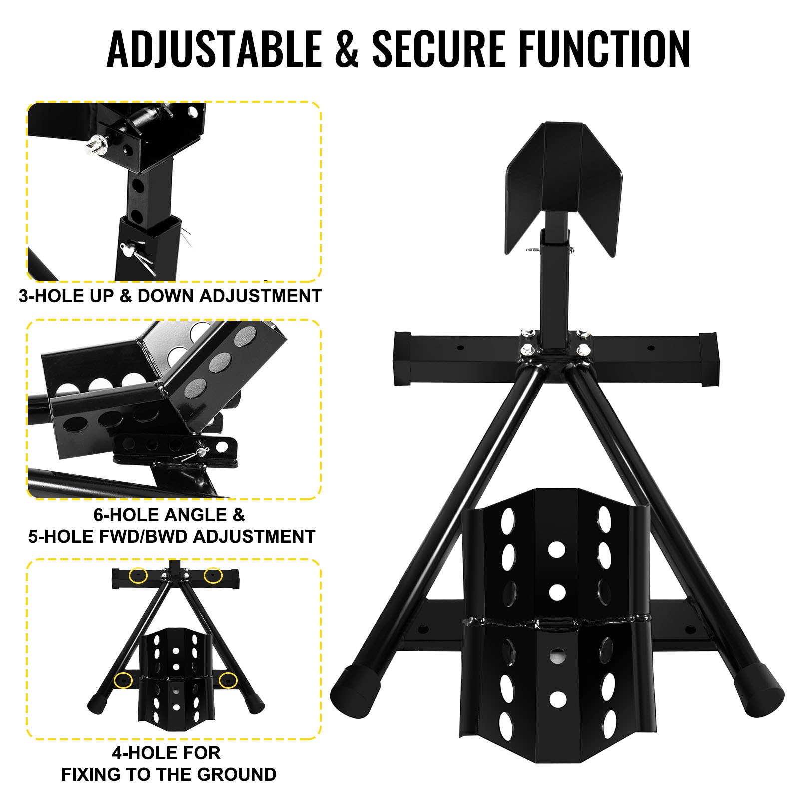 VEVOR Motorcycle Front Tire Chock Wheel Stand 680 kg Heavy Duty Trailer Stand