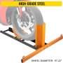 VEVOR Adjustable Motorcycle Wheel Chock 1800 lbs Orange & Black Upright Stand