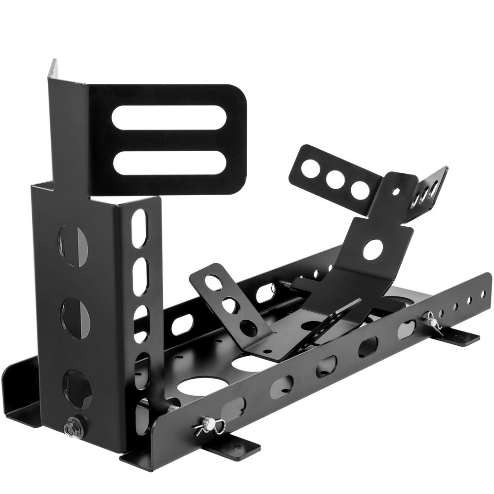 VEVOR Motorcycle Front Tire Chock, 3000 lbs Heavy Duty Wheel Stand, Black Upright Motorbike Front Chock for 14"-22" Wheels, High-Grade Steel Trailer Stand, with Stable Tubes & Adjustable Holes