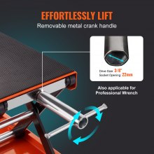 VEVOR Motorcycle Lift, 1100 LBS Motorcycle Scissor Lift Jack with Wide Deck & Safety Pin, 3.7"-13.8" Center Hoist Crank Stand, Steel Scissor Jack for Street Bikes, Cruiser Bikes, Touring Motorcycles