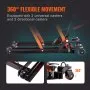VEVOR motorcycle jack stand with 360-degree flexible movement, two universal casters, and two directional casters.
