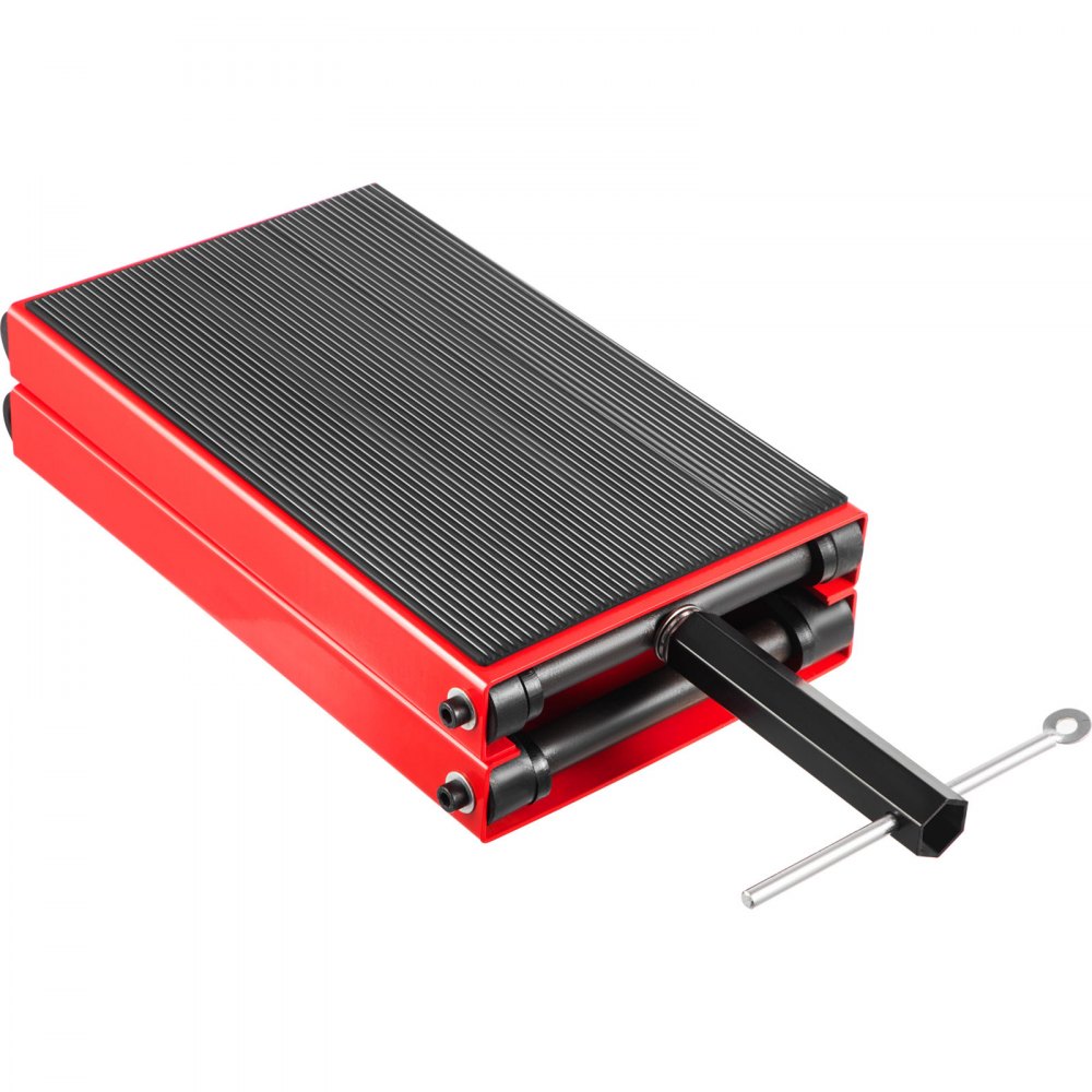 VEVOR Motorcycle Jack 1100lbs, Motorcycle Scissor Lift Jack with Wide Deck, Motorcycle Lift Table with Non-Skid Rubber Pad, Compact Crank Hoist Stand for Standard, Cruiser, Touring, Sport Bike Red
