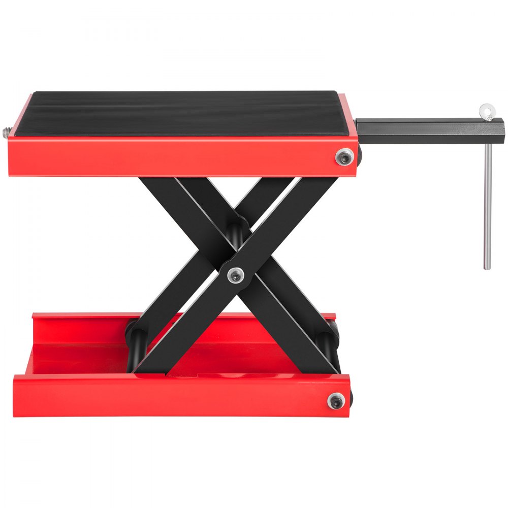 VEVOR Motorcycle Jack 1100 lb (498.95 kg), Motorcycle Scissor Lift Jack with Wide Deck, Motorcycle Lift Table with Non-Skid Rubber Pad, Compact Crank Hoist Stand,Scissor Stand for Motorcycles