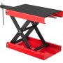 VEVOR Motorcycle Jack 1100lbs, Motorcycle Scissor Lift Jack with Wide Deck, Motorcycle Lift Table with Non-Skid Rubber Pad, Compact Crank Hoist Stand for Standard, Cruiser, Touring, Sport Bike Red