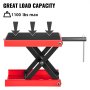 VEVOR Motorcycle Jack 1100 lb (498.95 kg), Motorcycle Scissor Lift Jack with Wide Deck, Motorcycle Lift Table with Non-Skid Rubber Pad, Compact Crank Hoist Stand,Scissor Stand for Motorcycles