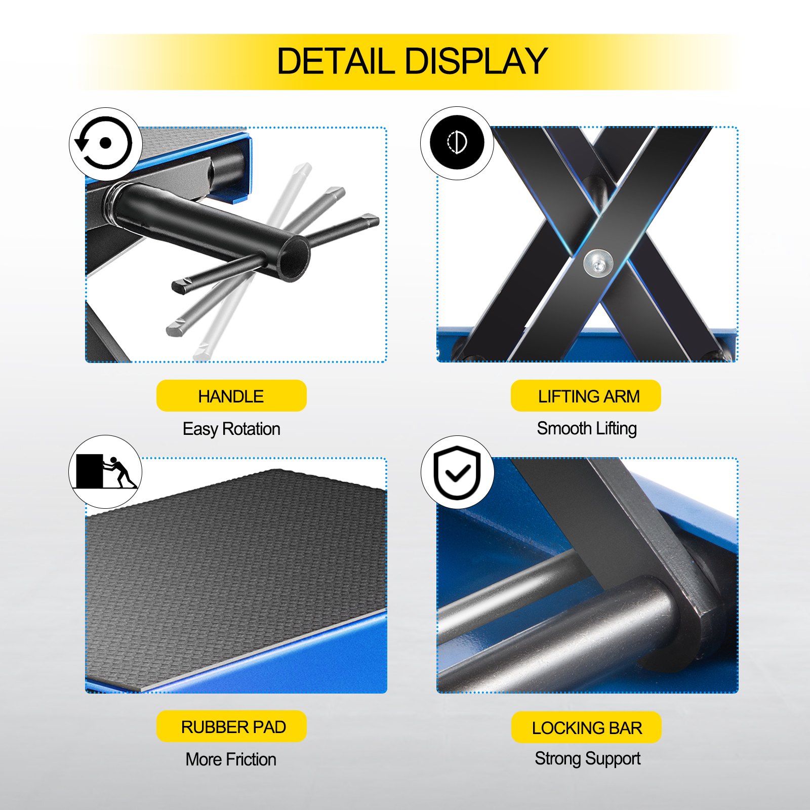 VEVOR Motorcycle Jack Motorcycle Scissor Jack 1100LBS Motorcycle Lift Table Blue