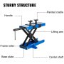 VEVOR Motorcycle Jack 1100lbs, Center Scissor Lift Jack with Wide Deck, Garage Repair Stand with protective paint covered cradles, Crank Hoist Stand for Standard, Cruiser, Touring, Sport Bike Blue
