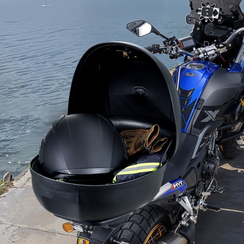KEMIMOTO Motorcycle Top Case, Universal PP Plastic Trunk