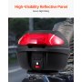 38L Motorcycle Top Case Universal Motorbike Tail with Reflective Panel