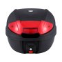 VEVOR Motorcycle Top Case, Universal Durable PP Material Motorbike Tail Box with Reflective Panel, 38L Waterproof Detachable Motorcycle Top Box with Multi-Hole Base, Fit for 99% of Motorcycle Frames